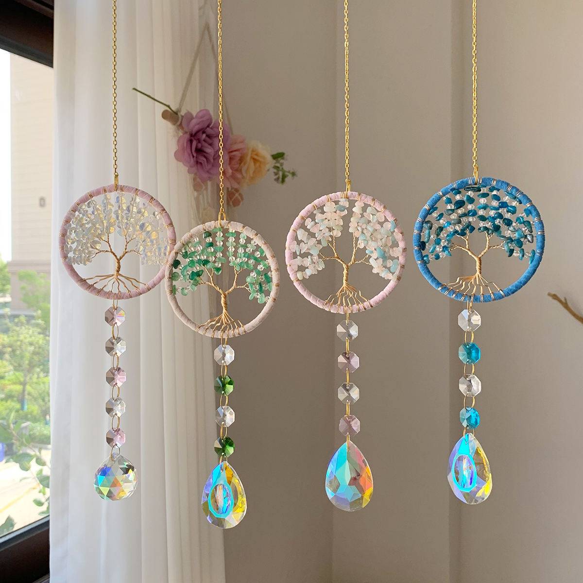 Tree of Life Dreamy Suncatcher - Blue Apatite