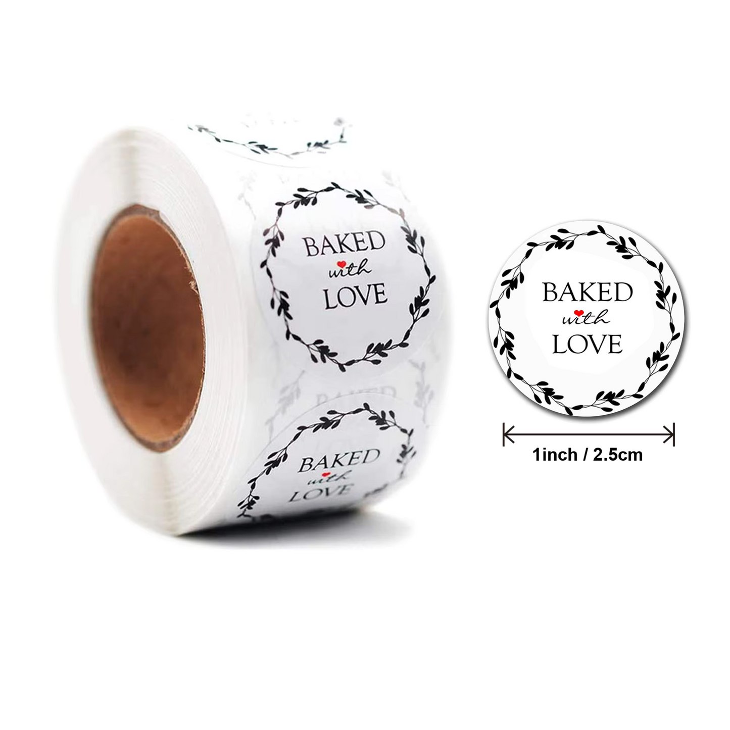 Baked With Love Sticker - 1 inch