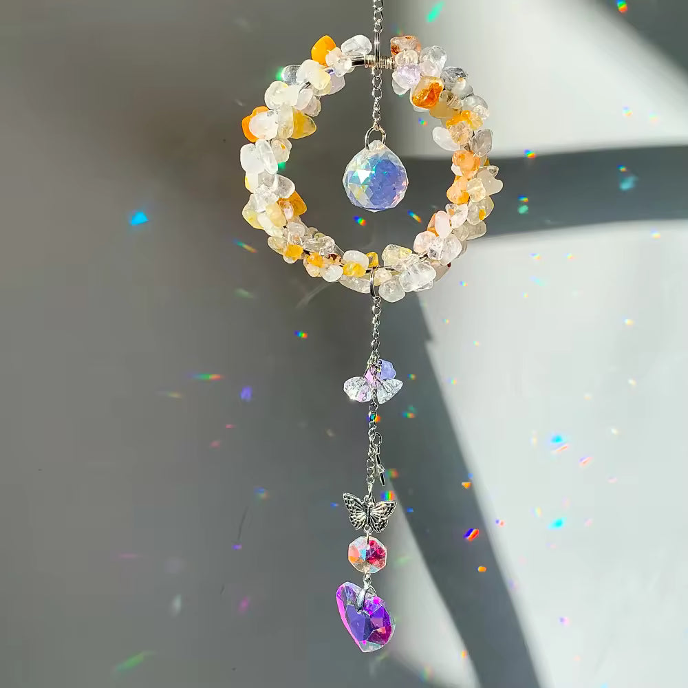 Blooming Harmony | MultiCrystal Suncatcher - Yellow Gum flower