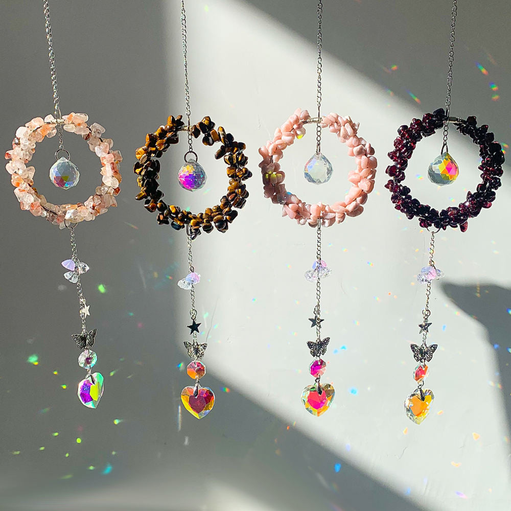 Blooming Harmony | MultiCrystal Suncatcher - Garnet