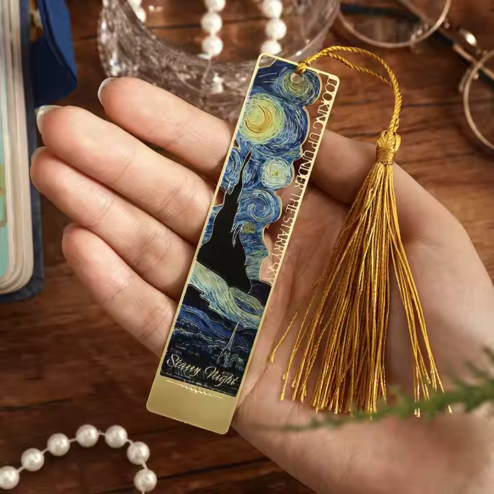 Cutout phrase Metal Hand Painted Bookmark - Van Gogh Collection | 1 PC