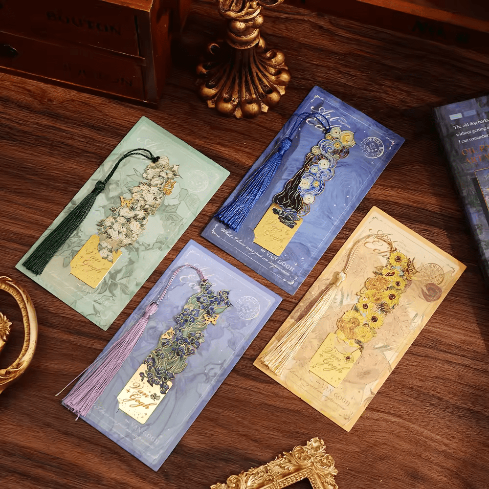 Abstract Cutout Metal Hand Painted Bookmark - Van Gogh Collection | 1 PC