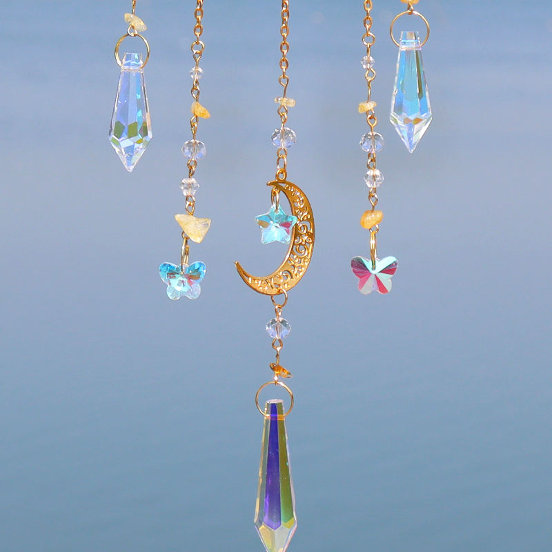 Celestial Glow Citrine Ring Crystal Suncatcher
