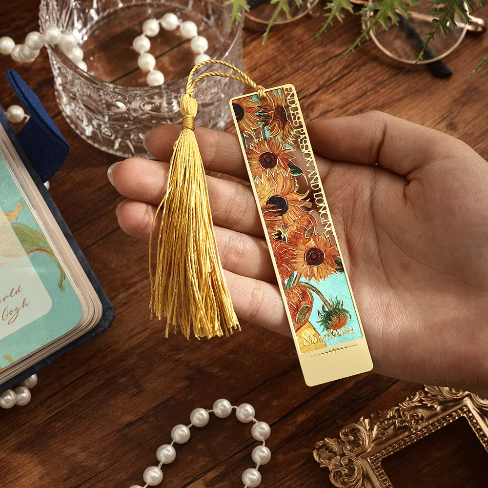 Cutout phrase Metal Hand Painted Bookmark - Van Gogh Collection | 1 PC