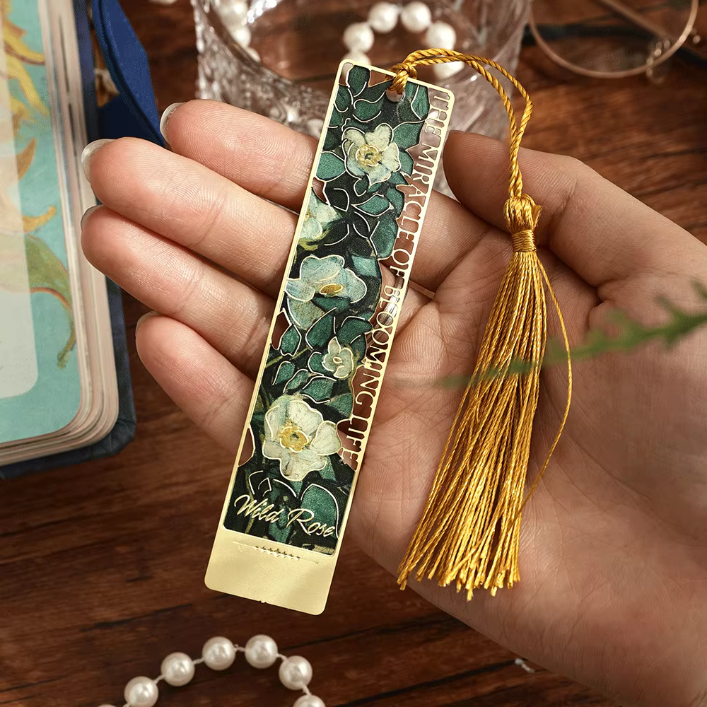 Cutout phrase Metal Hand Painted Bookmark - Van Gogh Collection | 1 PC