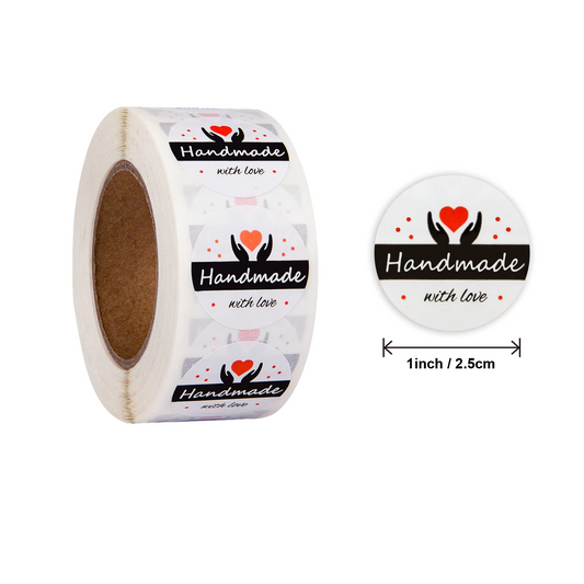 HandMade with Love Sticker - 1 inch