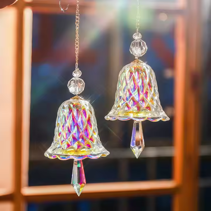 Christmas Crystal Glass Bell | AB Crystal