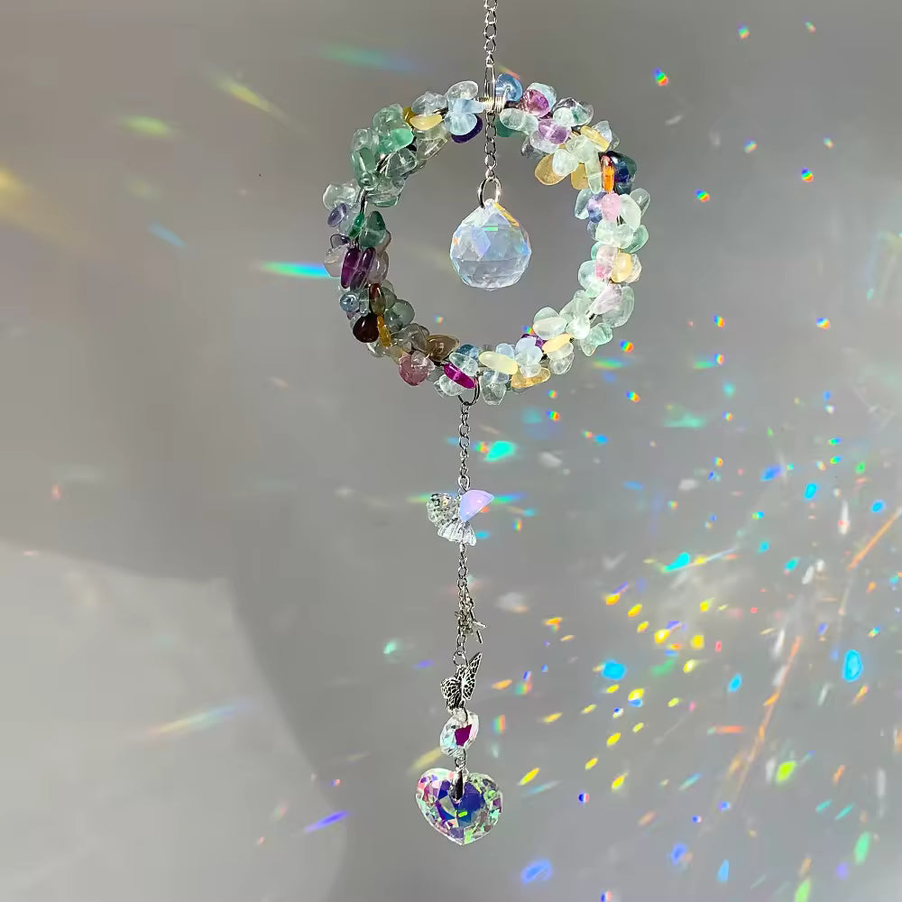 Blooming Harmony | MultiCrystal Suncatcher - Colourful Flourite
