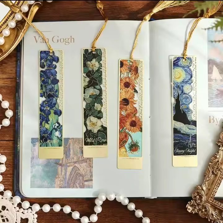 Cutout phrase Metal Hand Painted Bookmark - Van Gogh Collection | 1 PC