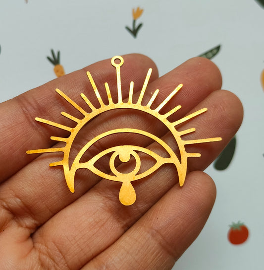 Sun moon Evil eye Brass Charm