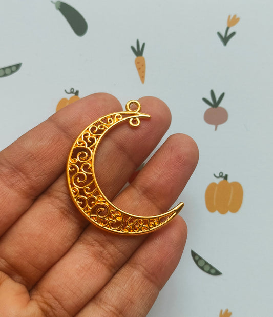 Crescent floral Charm