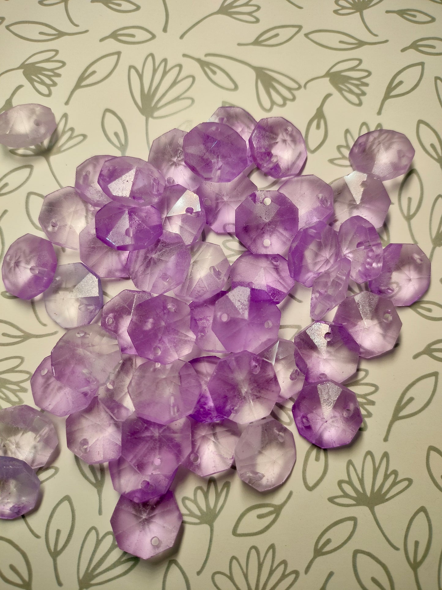 Octagon Glass Crystal Purple