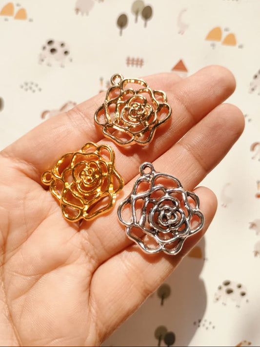 Rose Alloy Charm | 28*25 mm | Resin Alloy Jewelry Making | 1PC