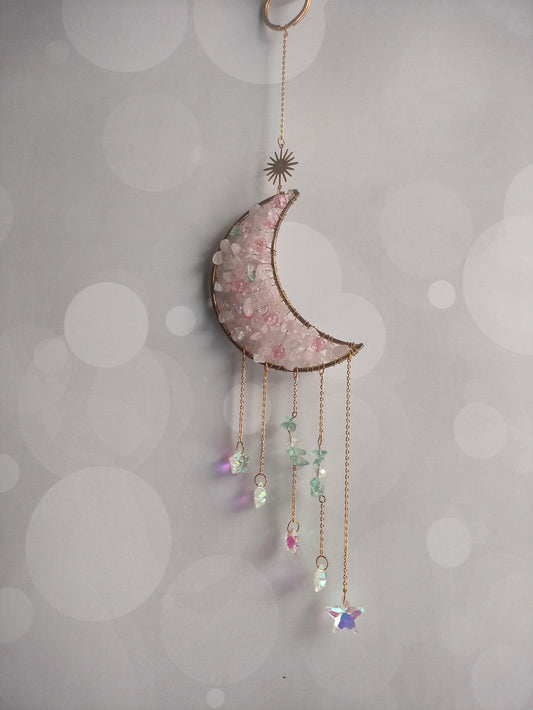 Pink Moon  crystal suncatcher - Small