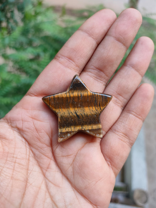 Tiger Eye Star Stone Hanging (With One hole)