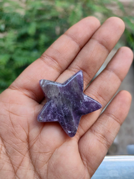 Purple Star Stone Hanging (With One hole)