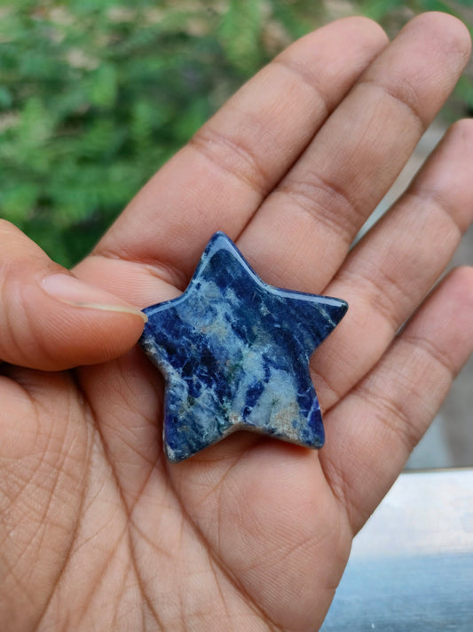 Blue Star Stone Hanging (With One hole)