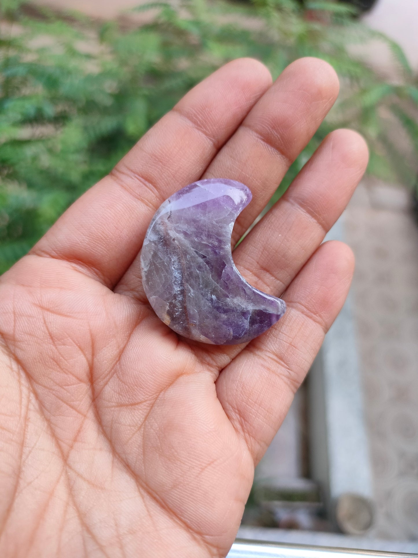 Purple Moon Stone Hanging (With One hole)