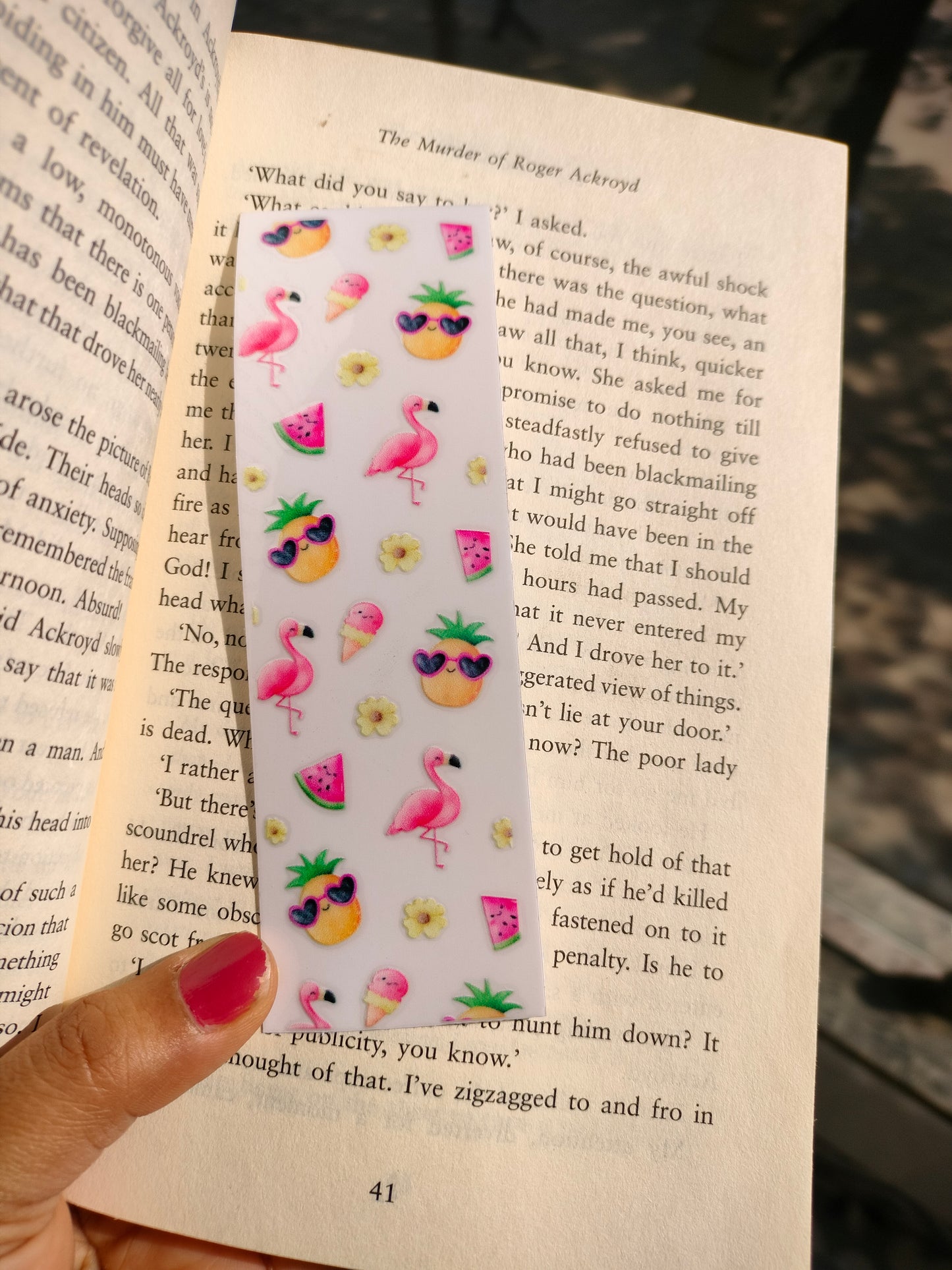 Book Mark Sticker - Flamingo