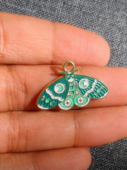 Pastel Green Moth | Enamel Butterfly Moth Charm