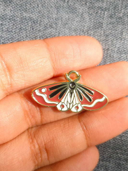 Brown Black Moth | Enamel Butterfly Moth Charm
