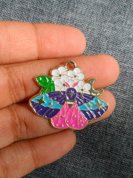 Floral Butterfly | Enamel Butterfly Moth Charm