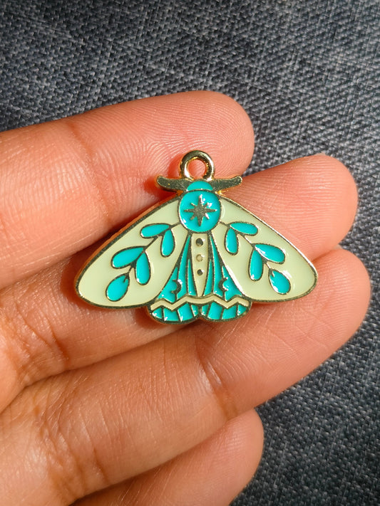 Pastel Green Moth | Enamel Butterfly Moth Charm