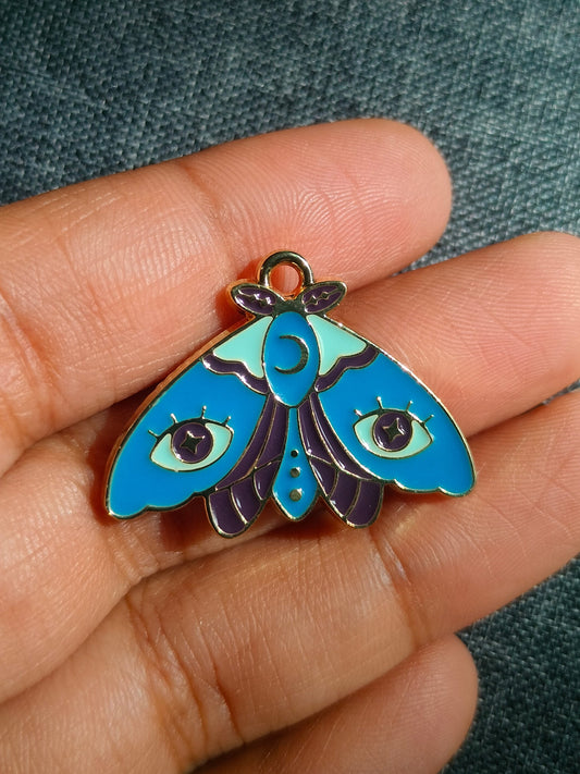 Dark Blue Moth | Enamel Butterfly Moth Charm