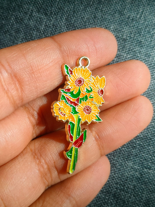 Sunflower Bunch | Enamel Floral Charm