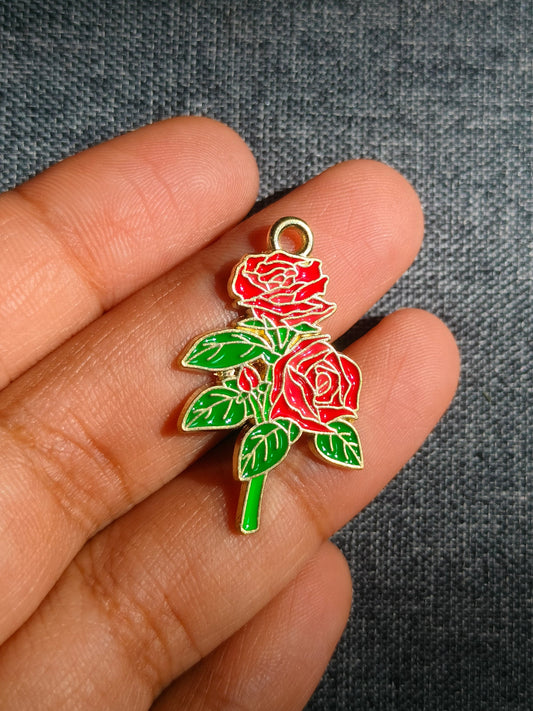 Rose Plant | Enamel Floral Charm