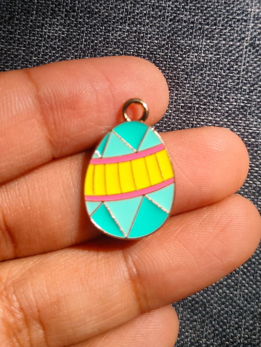 Easter Egg Charm Blue Yellow
