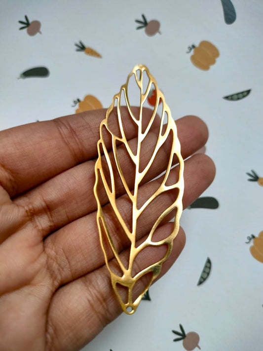 Leaf Brass charm