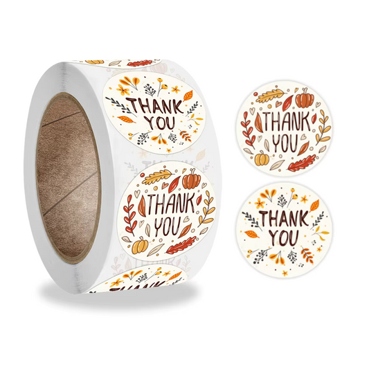 Thank you sticker White | Autumn |Round TY14 - 1 inch