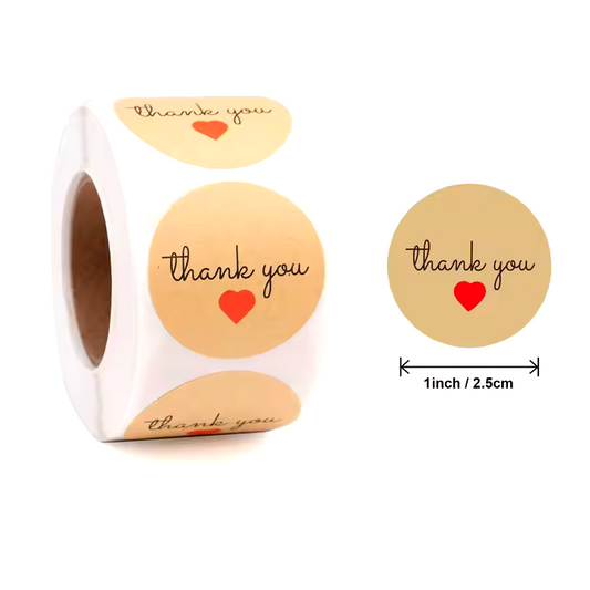 Thank you sticker Brown | Love |Round TY15 - 1 inch