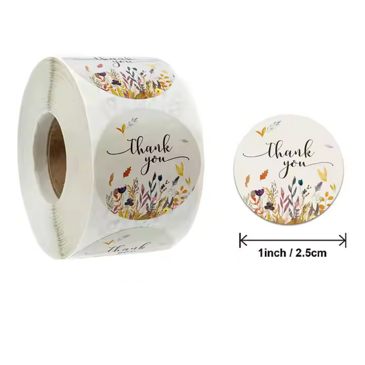 Thank you sticker Round TY19 - 1 inch