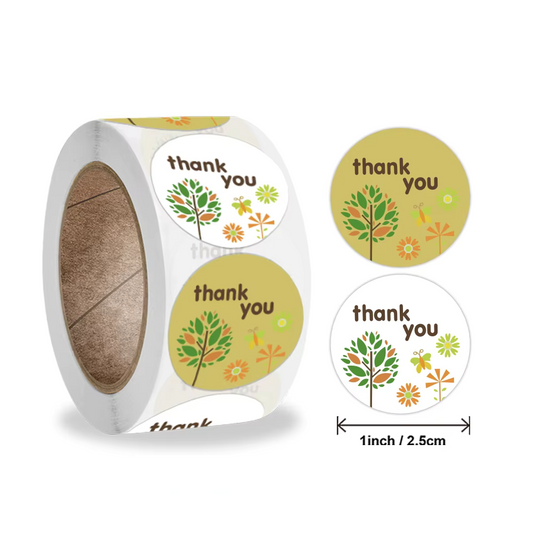 Thank you sticker Round Tree TY21 - 1 inch