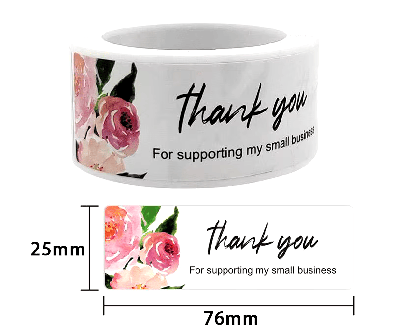 Thank you sticker Floral Long