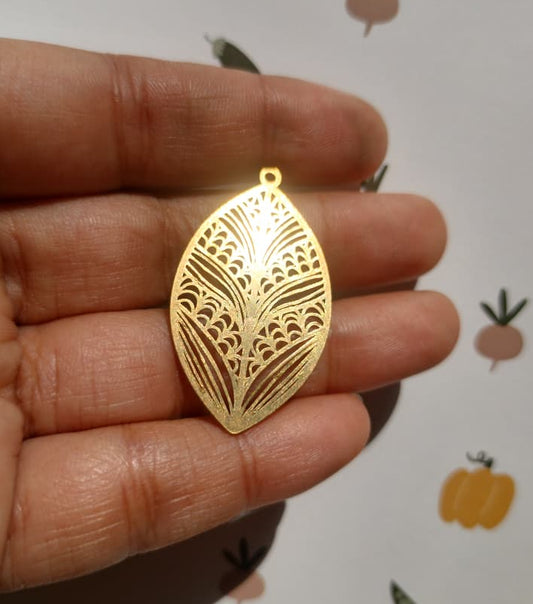 Nervure Laser Cut , Rib Leaf Charm, Abstract Botanical Hollow Charm,