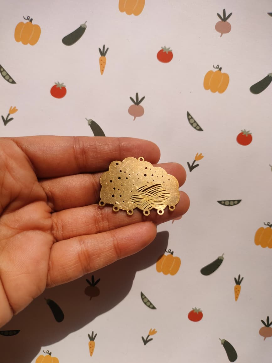 Cloud Lasercut Earring Connectors, Wave Celestial Cloud Connectors,  , Jewelry