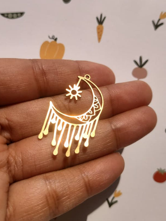 Celestial Laser Cut , Abstract Crescent Moon Sun Star, Cut Out Charm,