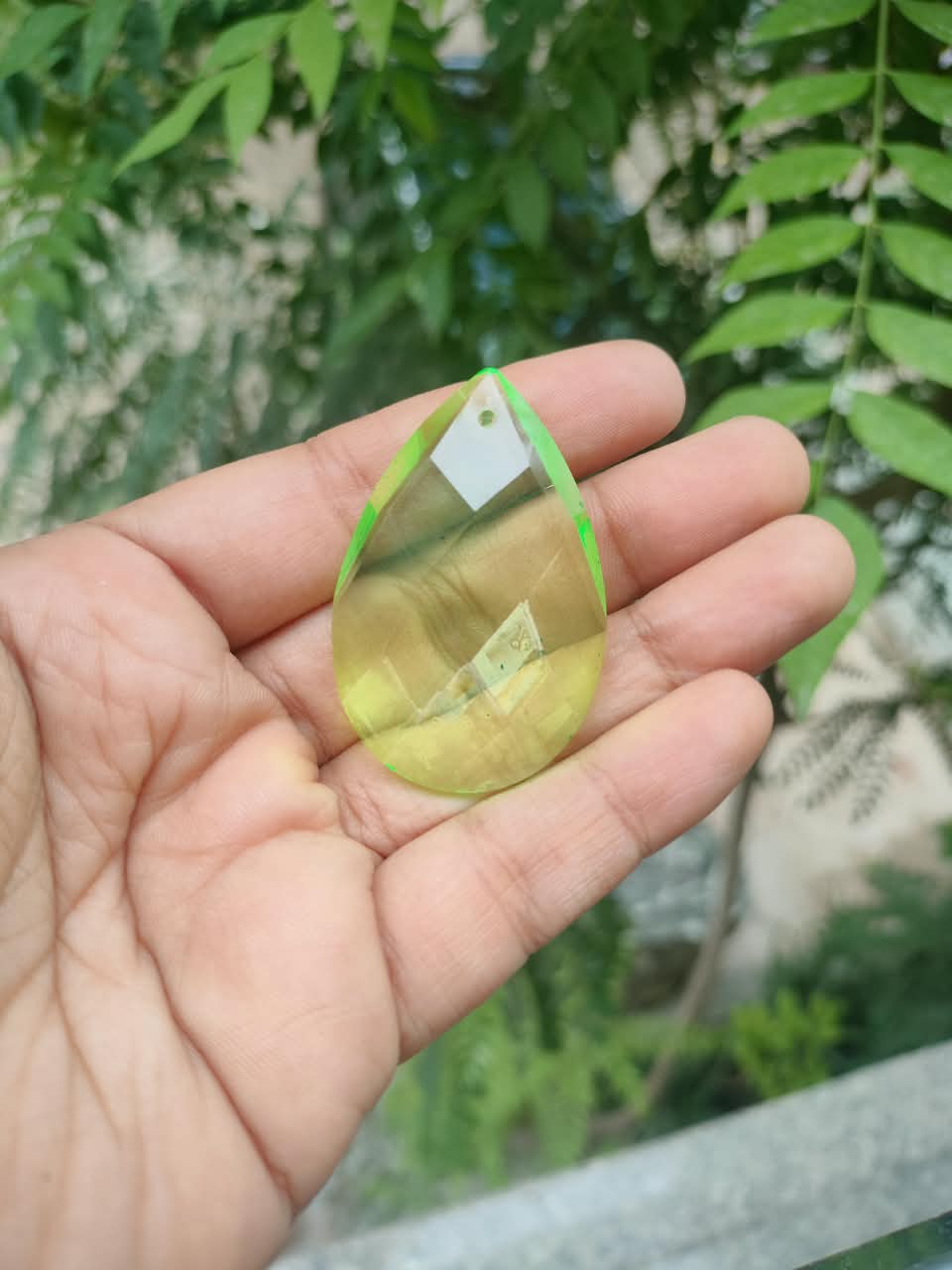 Almond Glass Crystal 50 mm | Apple Green