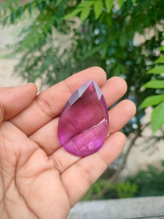 Almond Glass Crystal 50 mm | Lavender Purple