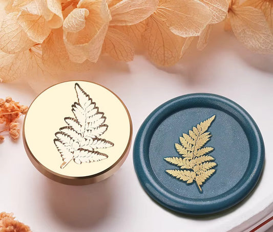 Fern Leaf Stem Wax Seal Stamp - 25x25 mm