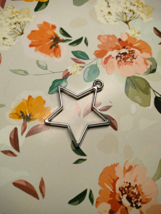 Star Bezel Silver |Pendant Charm| Resin Alloy Jewelry Making