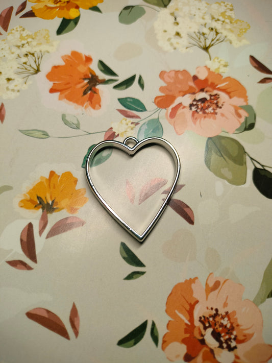 Heart Bezel Silver |Pendant Charm| Resin Alloy Jewelry Making