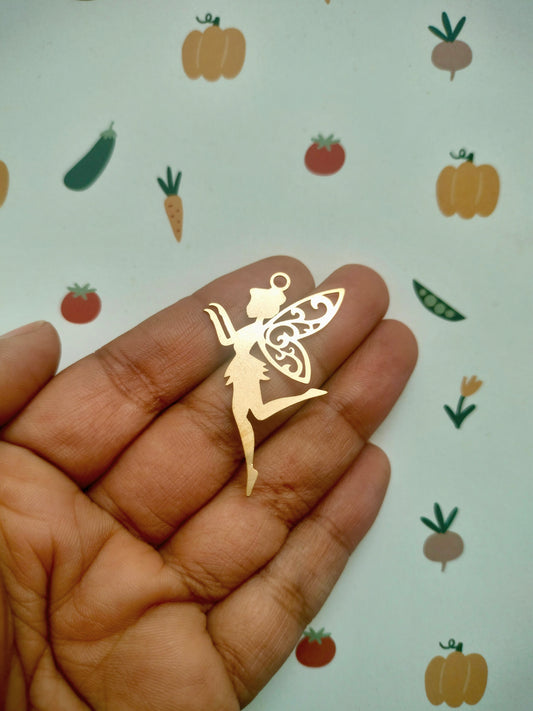 Fairy Filigree Brass charm | Fairy Godmother Necklace Pendant,  Elf Magic Charm