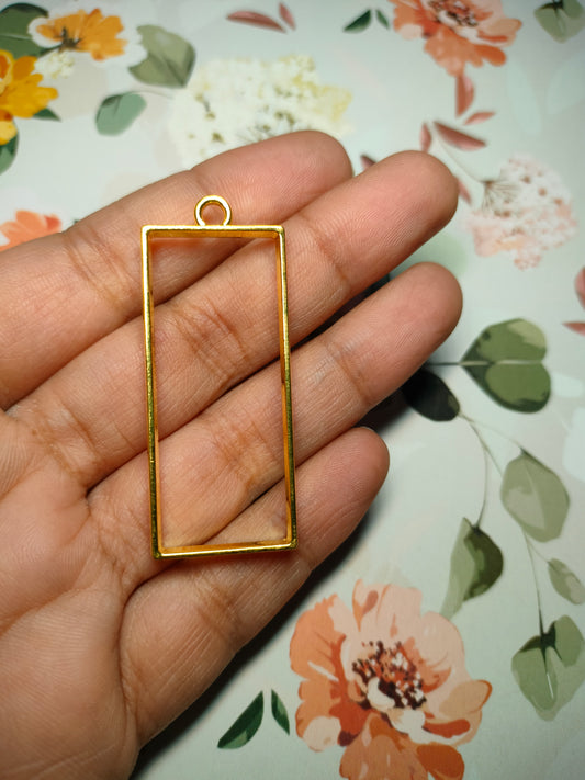 Rectangle Bezel Gold |Pendant Charm| Resin Alloy Jewelry Making