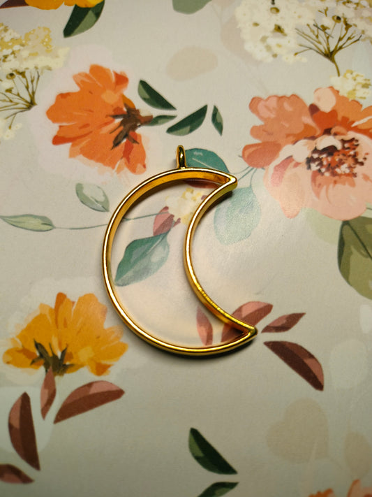 Moon Bezel Gold |Pendant Charm| Resin Alloy Jewelry Making