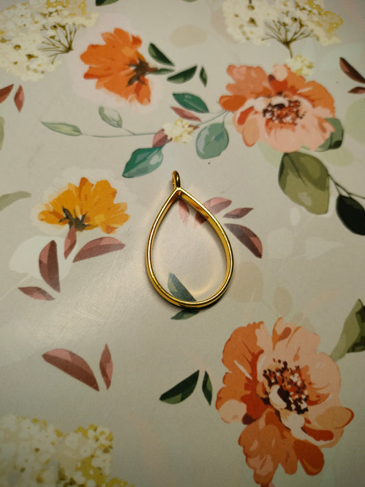 Tear Drop Bezel Gold |Pendant Charm| Resin Alloy Jewelry Making