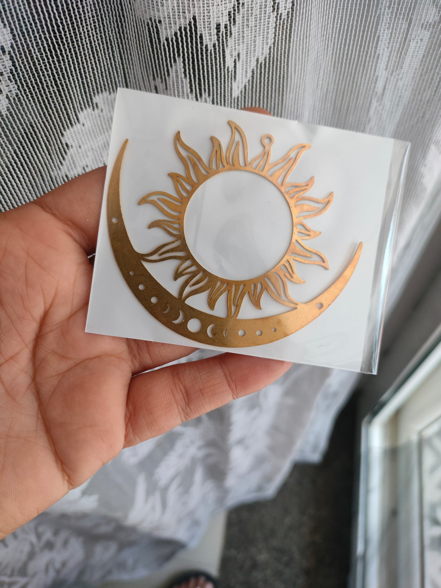 Sun charm suncatcher base frame Raw Brass